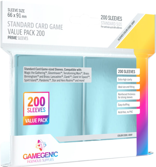 Koszulki Gamegenic: Prime Value Sleeving Pack (66x91 mm) 200 sztuk, Clear