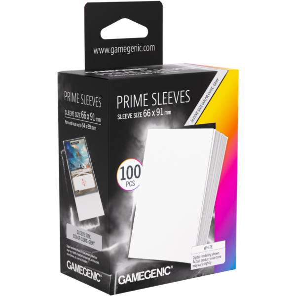 Koszulki na karty TCG - Białe - Gamegenic Prime Sleeves (66x91 mm) 100 sztuk